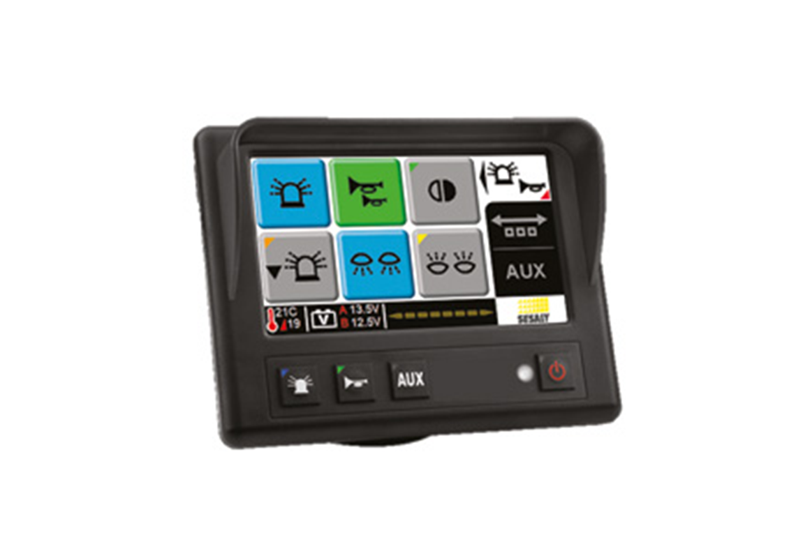 Customizable HMI touch control console for industrial vehicles